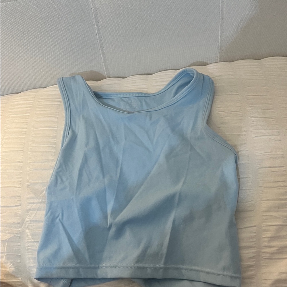 Light Blue Sleeveless Women's Top